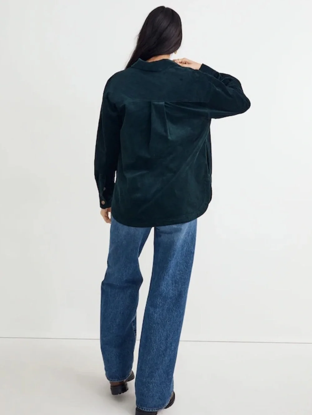 Madewell Kentwood Ancient Forest Corduroy Jacket Shirt Medium Button Up Pockets - Picture 9 of 15